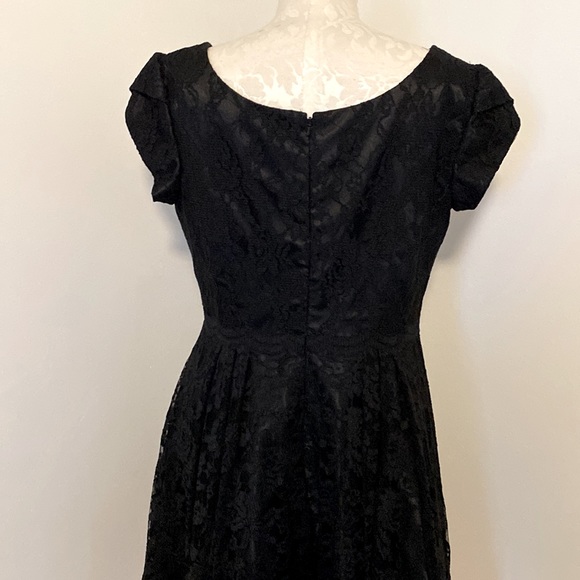 VTG INSPIRED Holiday dress tea- length sz16? BLACK LACE! Nice quality! - Picture 4 of 6